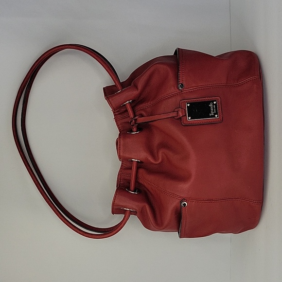 Tignanello Leather Bucket Bag Scarlett Red - Picture 1 of 16